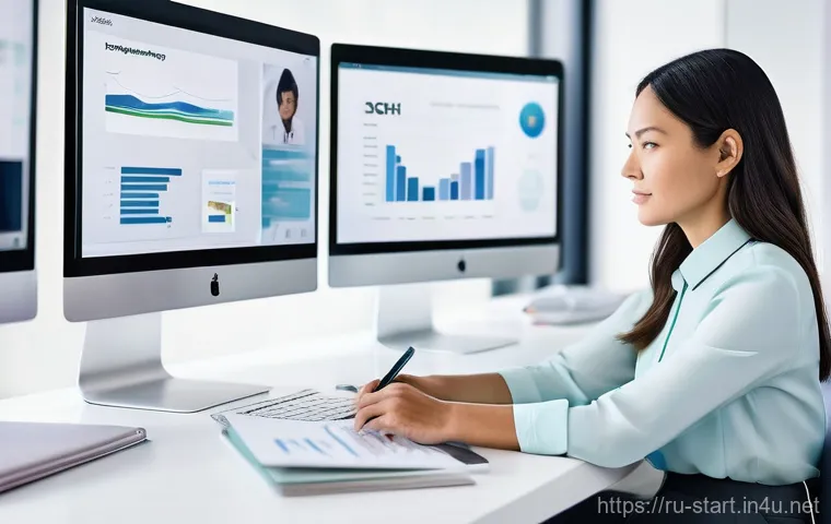 스타트업 마케팅 핵심 기술 - **Audience Empathy and Persona Development:**
"A female marketing strategist, dressed in a profe...